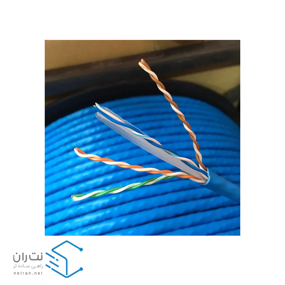 خرید کابل شبکه لگراند Cat6 UTP تمام مس تست فلوک چنل با روکش PVC رول باکس 305 متری